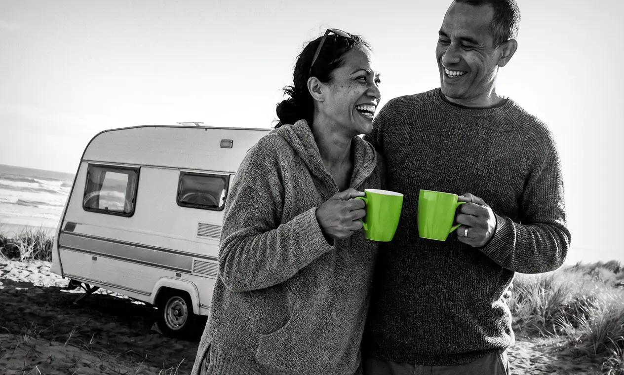 Caravan on a road trip, financed with a MatchMe Money vehicle loan