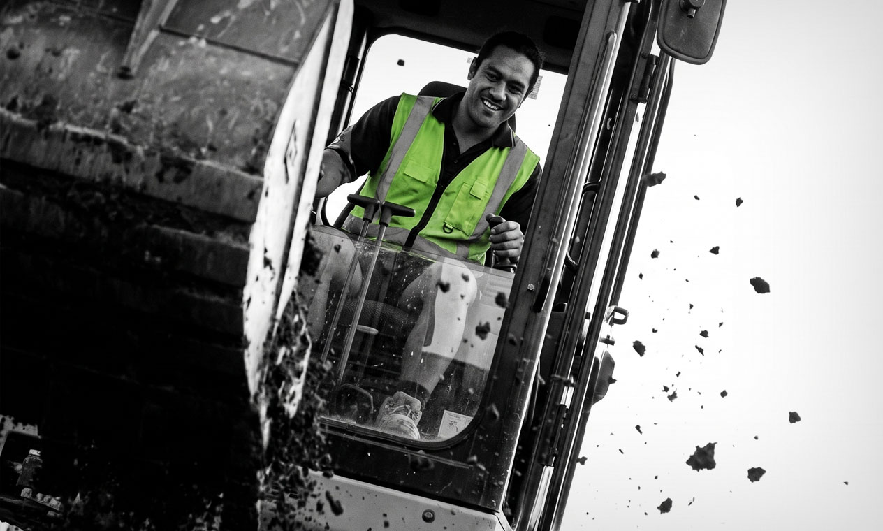 Digger on a worksite funded by a MatchMe Money business loan